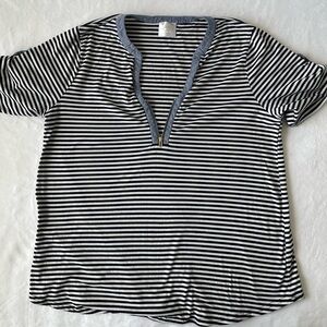 striped zip up tshirt